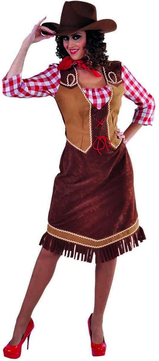 Cowboy & Cowgirl Kostuum | Stoere Frontier Cowgirl Sam | Vrouw | Medium | Carnaval kostuum | Verkleedkleding